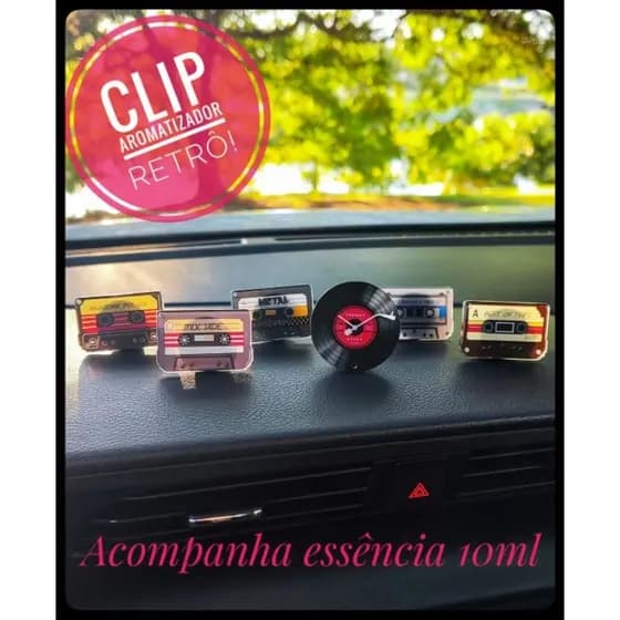 Cheirinho Para Carro Retrô Disco Fita Cassete k7 Decorativo Essência 10ml Concentrada