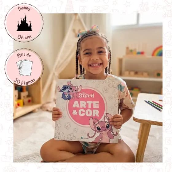 Livro infantil para colorir Arte e Cor Angel Stitch Disney