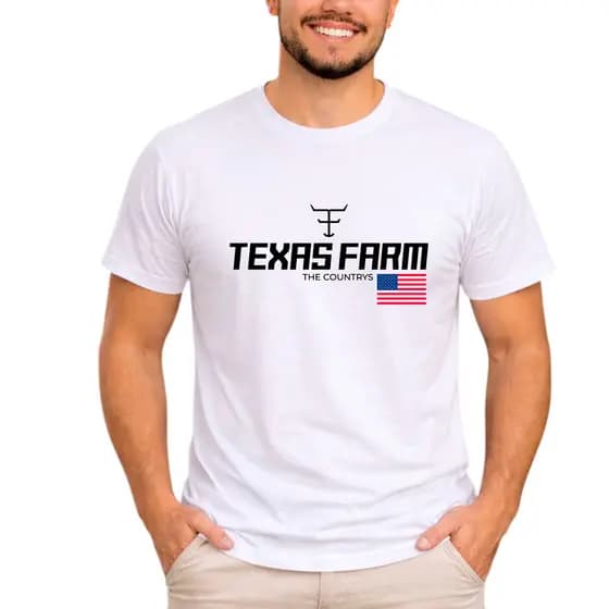Camisa Camiseta Rodeio Country Masculino 100% Algodão Texas Farm Estados Unidos Estilosa
