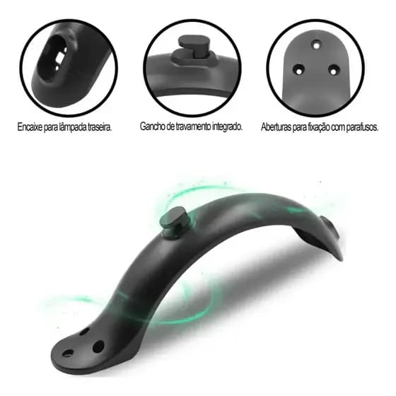 Paralama Traseiro Patinete Elétrico Cor Preto