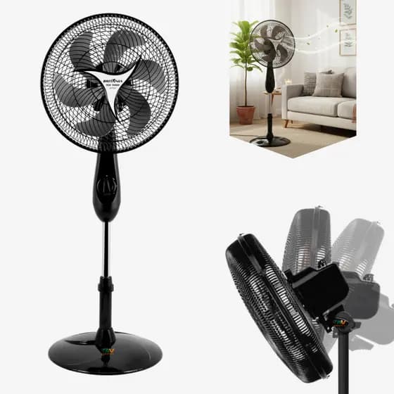 VENTILADOR OSCILANTE DE COLUNA TURBO MAXX FORCE POTENTE 75W 30CM BRITÂNIA