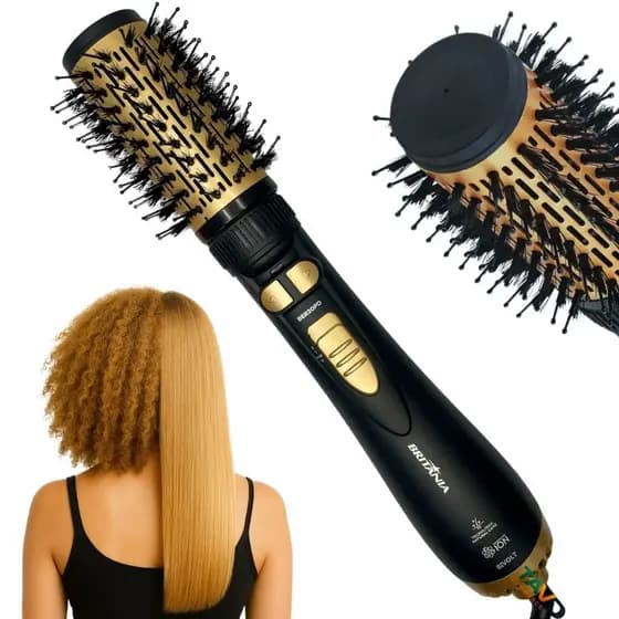 Escova Rotativa Secadora Modela E Alisa 2 Em 1 Potente 1300w Profissional