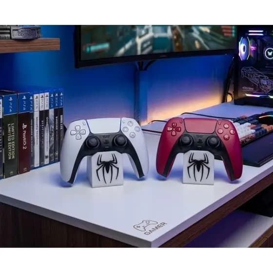 Kit 2 Suporte Gamer Para Controle DualSense PS5 Logo Aranha 3D