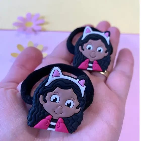 Xuxinha de cabelo infantil Laço de cabelo infantil Gabby Par de elástico