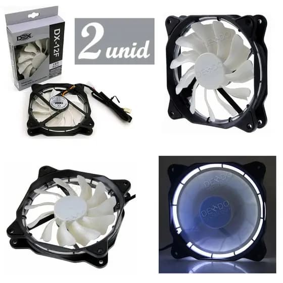 2 Un Cooler Fan Led 120x120x25 12cm 120mm Gabinete Ventoinha Vermelho Azul Verde e Branco