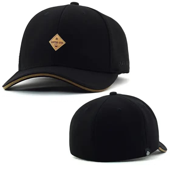 Boné Anth Co. Must Preto Aba Curva Fechado Com Elástico