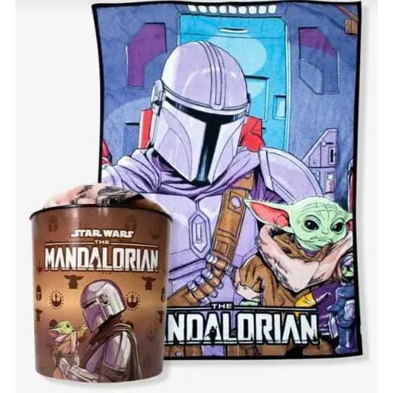 Kit Manta + Balde pipoca Mandalorian - Star Wars