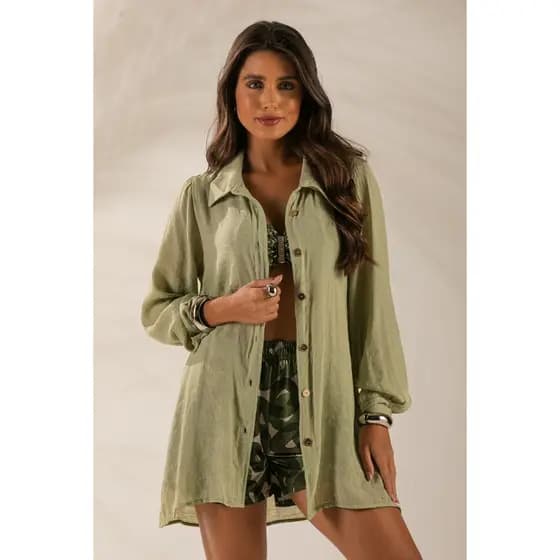 Chemise Com Botoes e Manga Longa