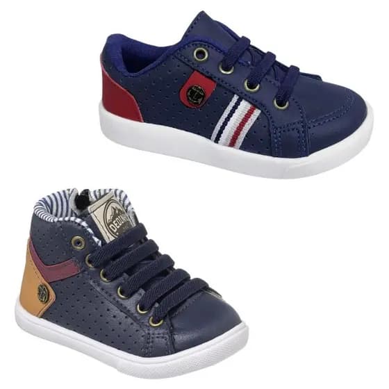 Kit 2 Tenis Masculino Infantil Sapatenis Menino Casual Tenis Botinha Infantil Calce Fácil