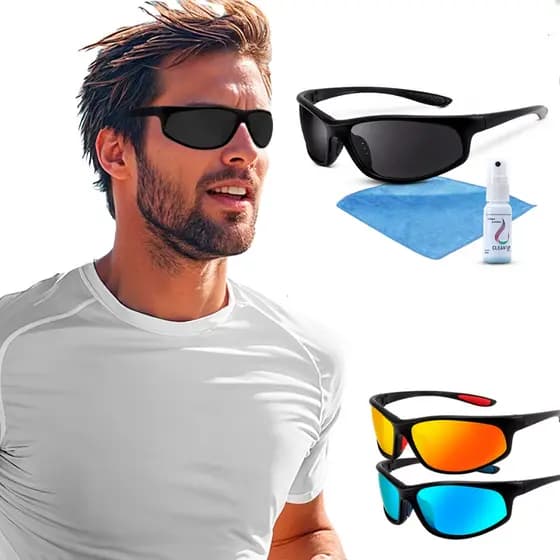 Kit Óculos De Sol Masculino Esporte Spray De Limpeza Flanela