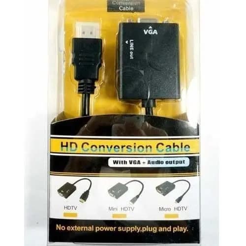 Cabo Adaptador Conversor Hdmi Para Vga Com Áudio - Realengo