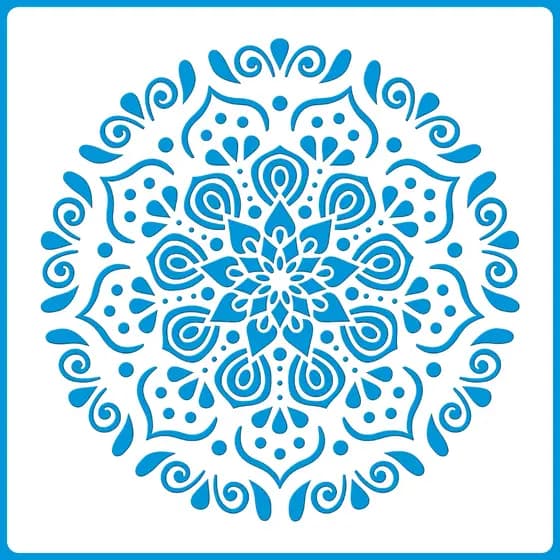 Stencil 20 X 20 Mandala Molde Vazado Para Pintura Em Tecido Mdf Madeira Parede Camiseta Pano Prato