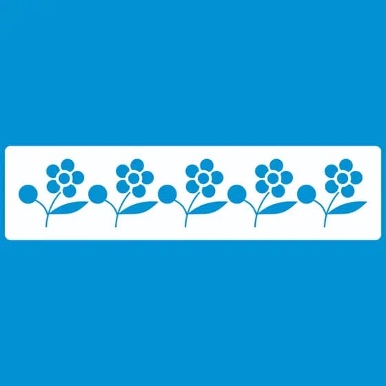 Stencil 5 X 20 Faixa Florar DA091 Molde Vazado Pintura Tecido Mdf Madeira Parede Camiseta Pano Prato