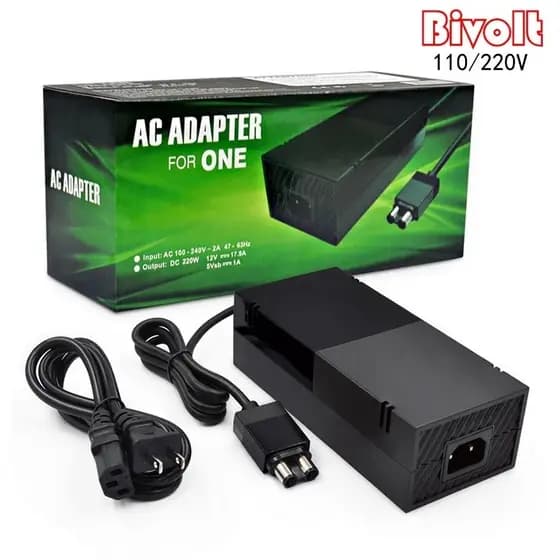 Fonte de Alimentação Compatível com Xbox One Fat Bivolt 110v 220v 165w 2 Pinos - Melhor do Mercado