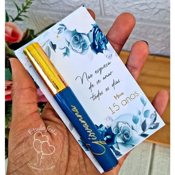 10 Lip Gloss Labial Personalizado para 15 Anos azul