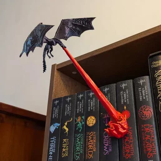 Peça Decorativa de Livros - Design de Dragão Decoração Medieval Divertido Estante