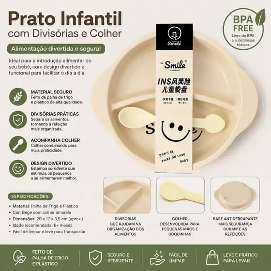 PRATO PRATINHO ALIMENTAÇÃO REFEIÇÃO INFANTIL PARA BEBES CRIANÇAS TALHER TIGELA INTRODUÇÃO ALIMENTAR