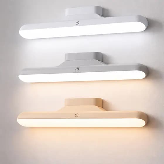 Kit 2 Luz LED Recarregável Brilho Sem Fio Inteligente Leitura Iluminação Ajustável Armário Closet