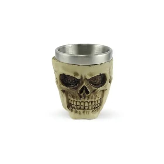Copo De Shot Dose Em Aço Inox Resina Modelo Caveira Crânio Decorativa