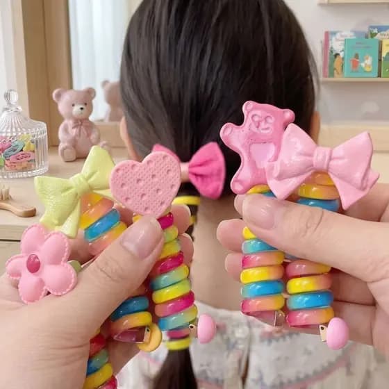 Xuxinha Infantil de Mola para Diversos Penteados Cabelo Maluco 2 unidades