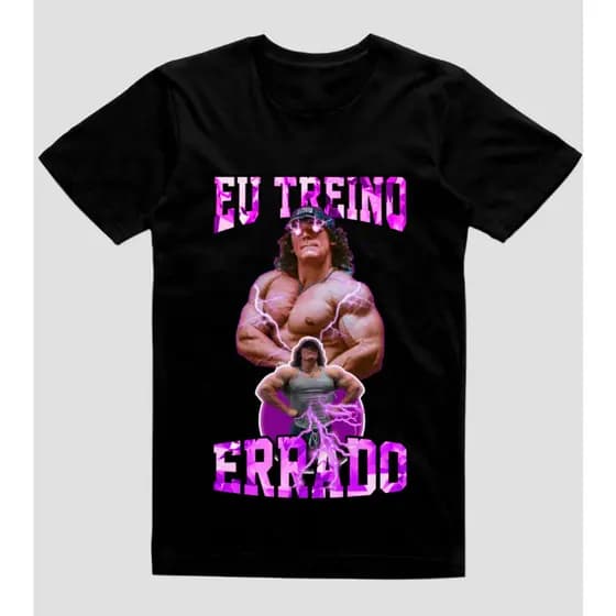 Camiseta Camisa - Tradicional Eu Treino Errado Sam Sulek Academia Novo!