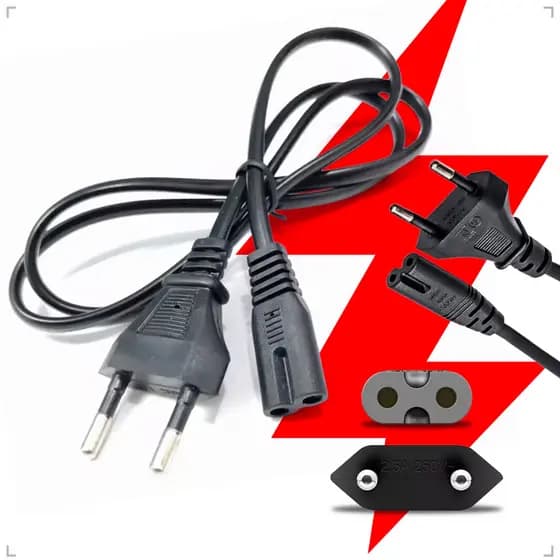 Cabo de Força Energia Bipolar Tipo 8 Rádio Tv Impressora PS4 PS3 PS2 Game Monitor Notebook J B L