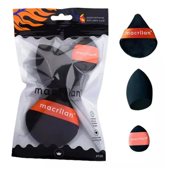 Kit com 3 Esponja para maquiagem - macrilan