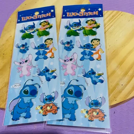 kit de cartelas de adesivos Lilo e stitch- sticker / Cartela de adesivo / figurinha infantil escola