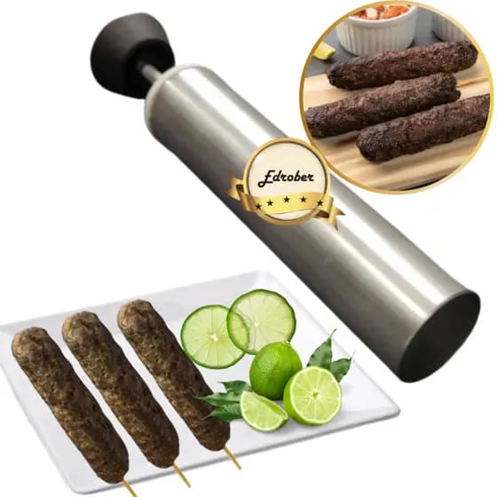 Espeto Modelador Kafta Alumínio Forma Carnes Frango Legumes Palito Churrasco Gourmet