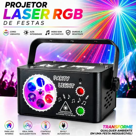 Luz de Festa Projetor Strobo 2 em 1 LED RGB Laser Controle Estroboscópio Palco KTV