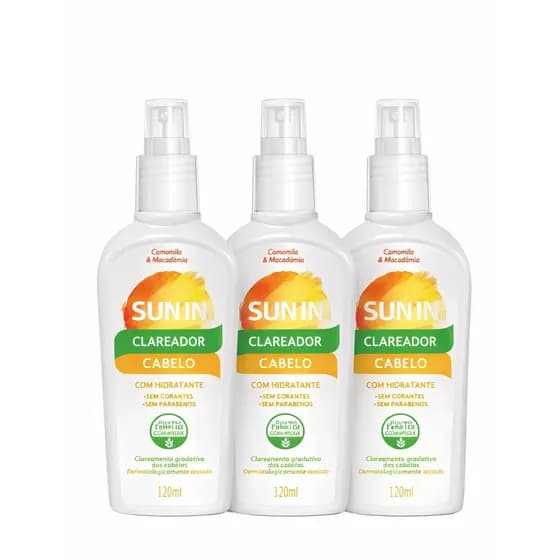 Kit 3 Spray Clareador Hidratante Capilar Phytoervas Camomila Sun in Cabelos 120ml