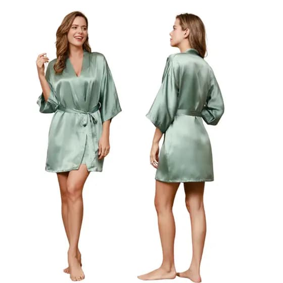 10 Robe,roupão em cetim LUXO ,noiva ,casamento,madrinha,camisola,hobby,pijama,seda,kimono