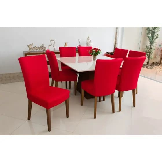 KIT COM 6 CAPA DE CADEIRA EM MALHA PREMIUM