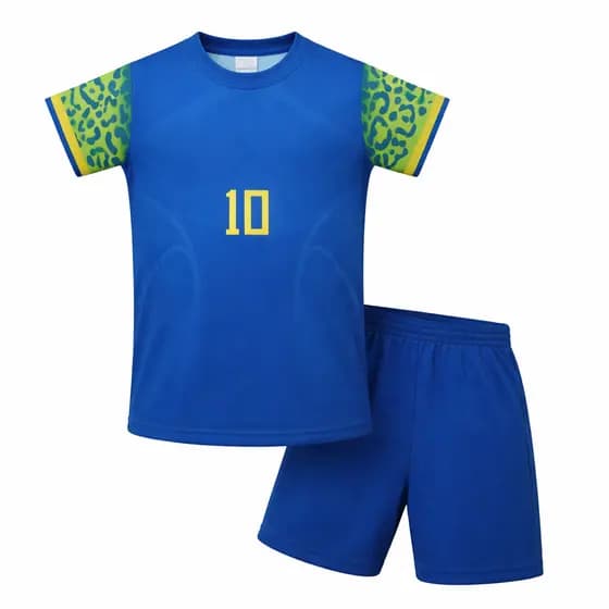 Conjunto Infantil menino menina Copa Do Mundo Brasil Roupa Azul e Verde Torcedor Futebol