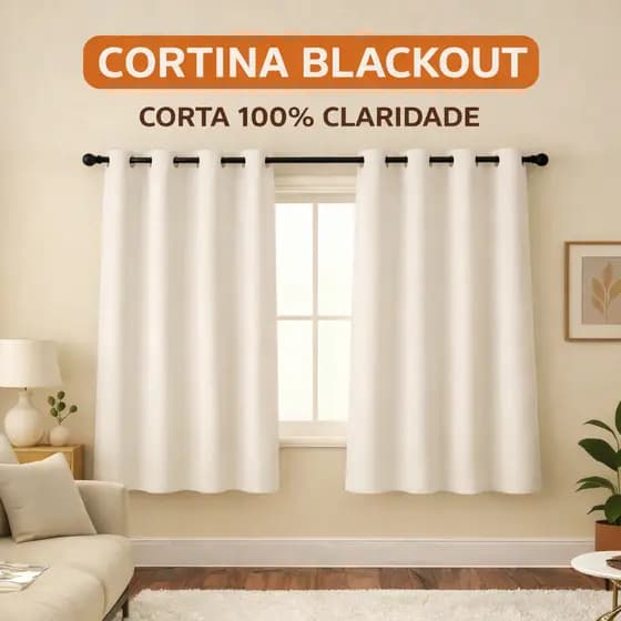 CORTINA BLACKOUT TECIDO PREMIUM CORTA LUZ SALA QUARTO E COZINHA