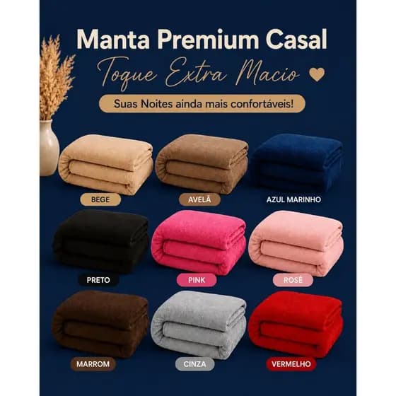 MANTA MICROFIBRA PREMIUM CASAL TOQUE MACIO 1.80X2.00