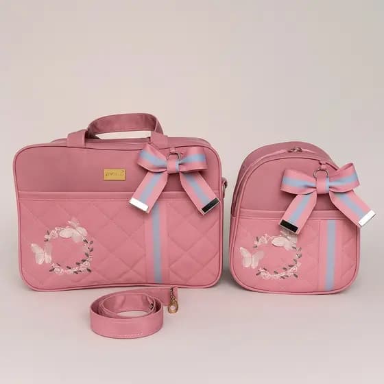 Kit bolsa de bebê mochila 2 peças luxo grande menino/menina saída mala maternidade enxoval 2 em 1 feminino/masculino