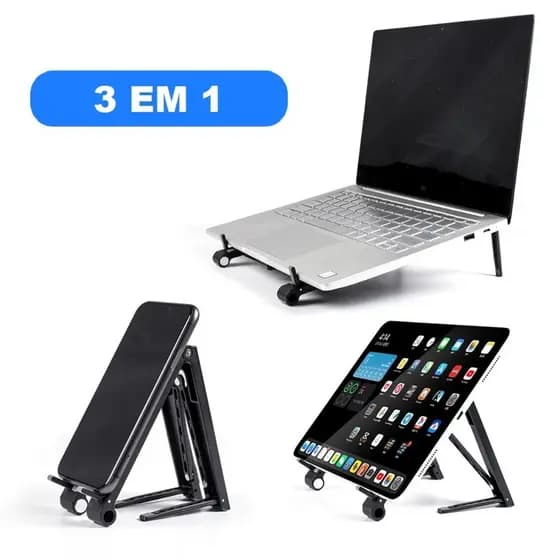 Suporte Notebook Base Retrátil Premium Home Office Plástico