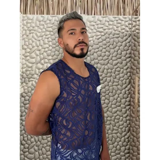 REGATA MASCULINA tule COM TRANSPARENCIA CAMISETA MASCULINA PRAIA REGATA MASCULINA Renda