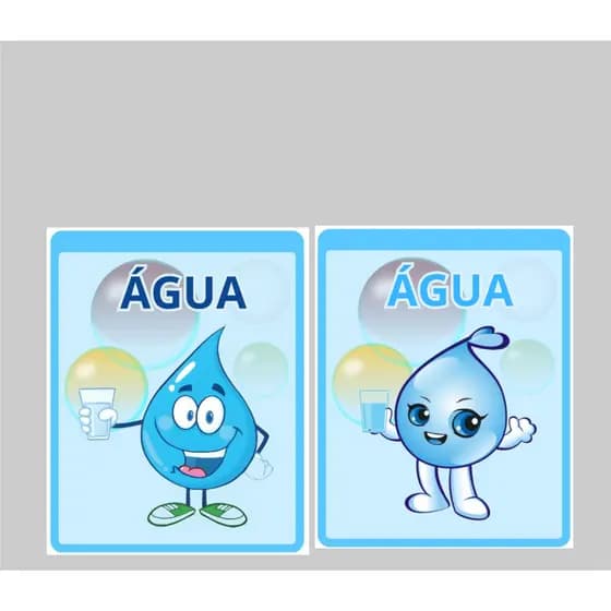 kit com 2 crachás Beber água, escola, instituições