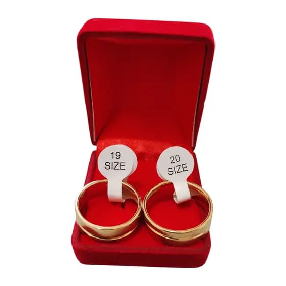 Par de Aliança Dourada Chanfrada Aço Inoxidável 8mm