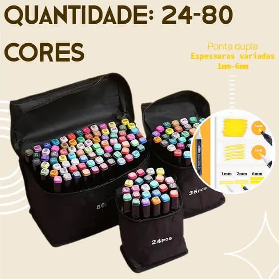 36/48peças Caneta Marcadora De Ponta Dupla Conjunto De Canetas Aquarela Especial