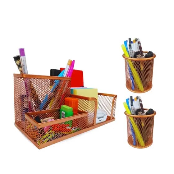 Kit Organizador de Mesa e Porta Caneta Lápis para Escritório e Home Office