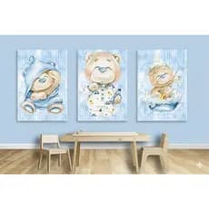 Quadro infantil para quarto, quadro quarto, 3 quadros