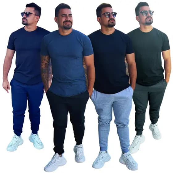 Kit 4 Calça Moletom Slim Jogger Sport Promoção