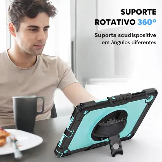 Capa Case Anti Queda Anti Impacto para Tablet Tab A9+ Plus - Capa protetora com Alça Giratoria 360