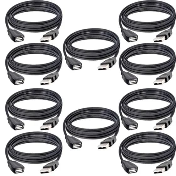 Kit 10 Cabo Extensor Extensão Usb Macho X Femea 1.50 Metros