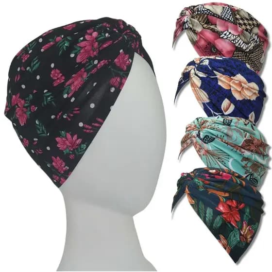 Turbante Feminino Tipo Touca Fechado Tecido Fresco