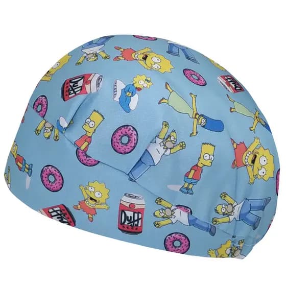 TOUCA CIRÚRGICA FEMININA ENFERMAGEM GORRO ELÁSTICO AMARRAR PERSONAGEM SIMPSONS