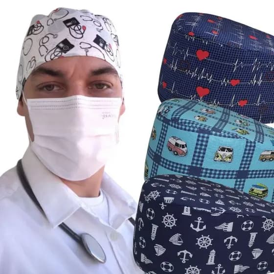 Touca Cirúrgica Bandana Enfermagem Cozinha Odontologia Amarrar
